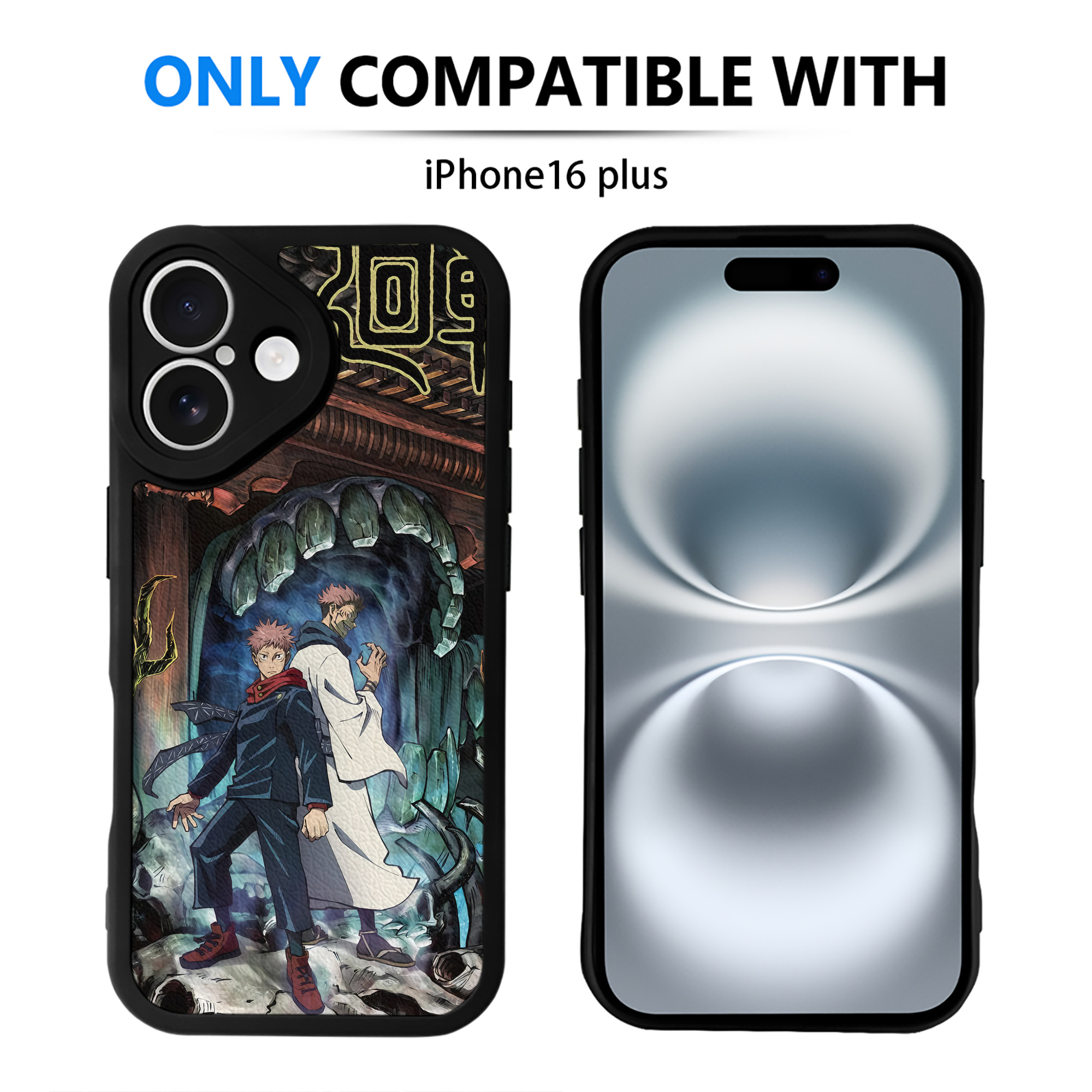 （画像用） 呪術廻戦 Jujutsu Kaisen 【iPhone 16シリーズ対応】シリコンスマホケース（レザー調） 材質：シリコン